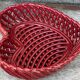 Heart-shaped woven ceramic basket/empty pocket Vallauris 50's