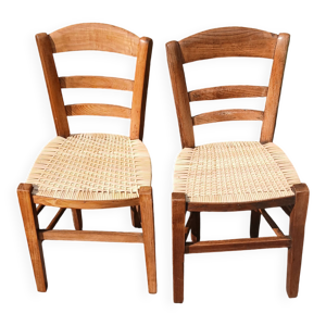 Paire de chaises cannées