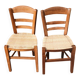 Pair of caned church chairs