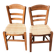 Pair of caned church chairs