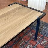 Steiner steel and walnut coffee table