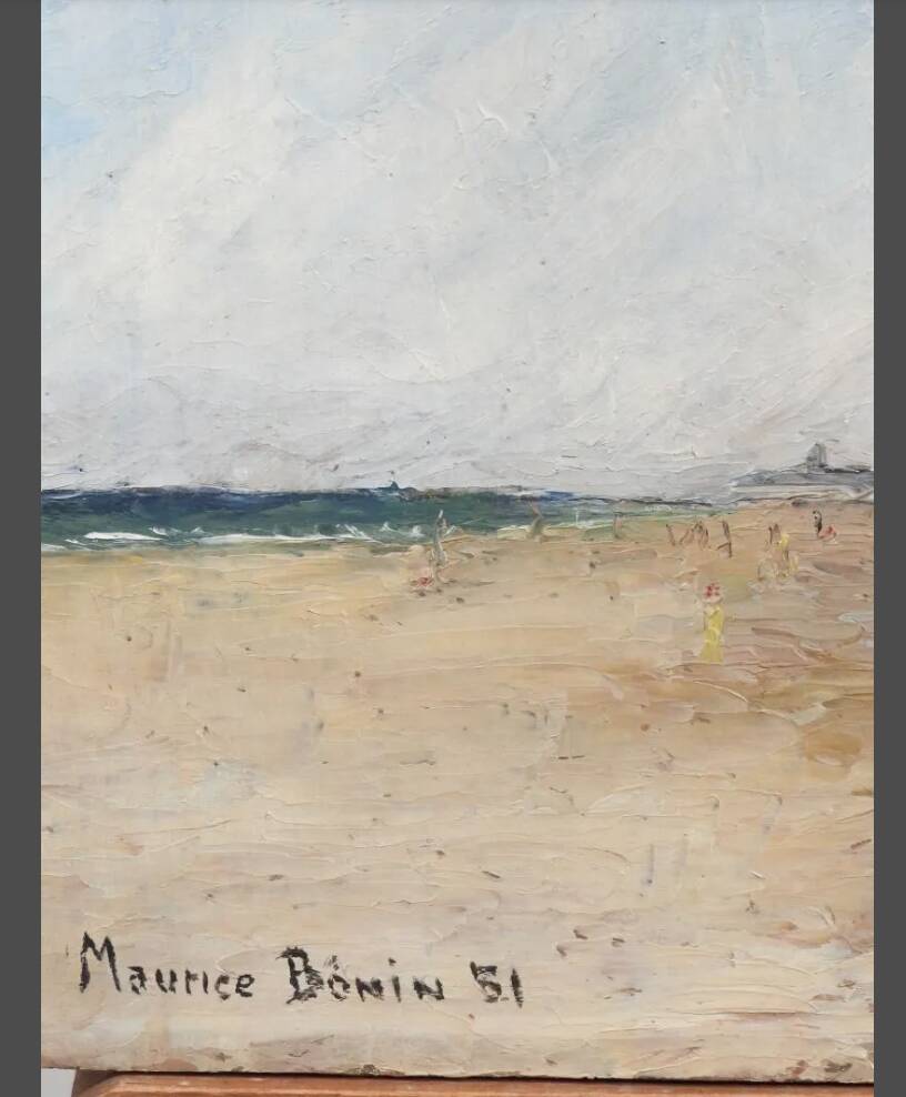 Maurice Bonin. Seaside 1951. Oil on panel 35 x 27cm