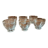Set of 6 crystal digestive glasses