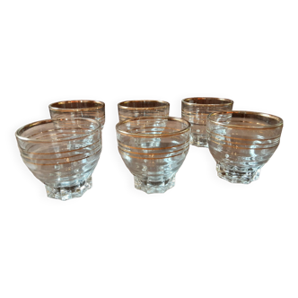 Set of 6 crystal digestive glasses