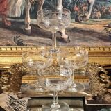 Engraved crystal champagne coupes