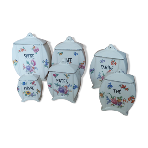Lot de six pots de condiment