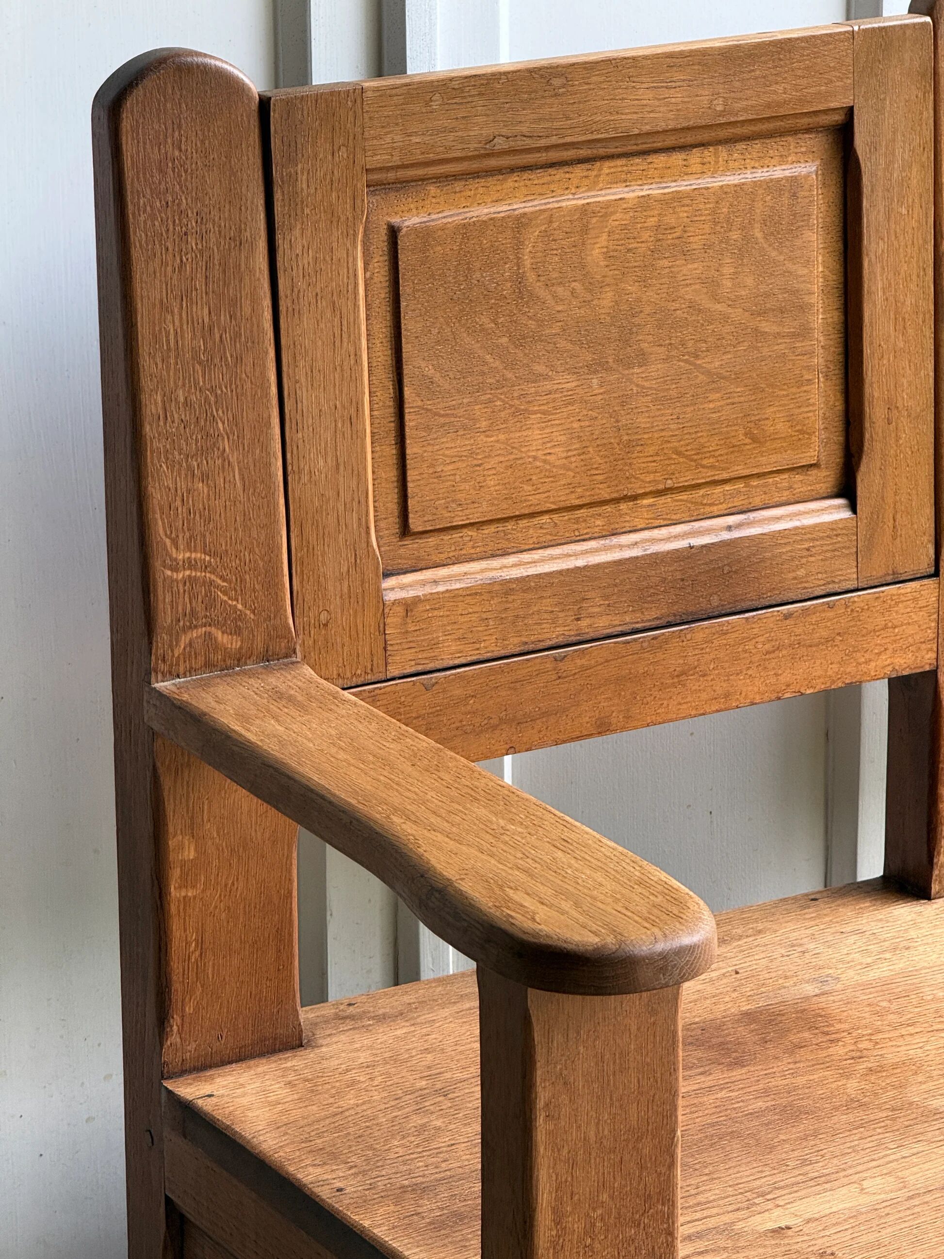 Singing bench / bench with storage chest in solid oak