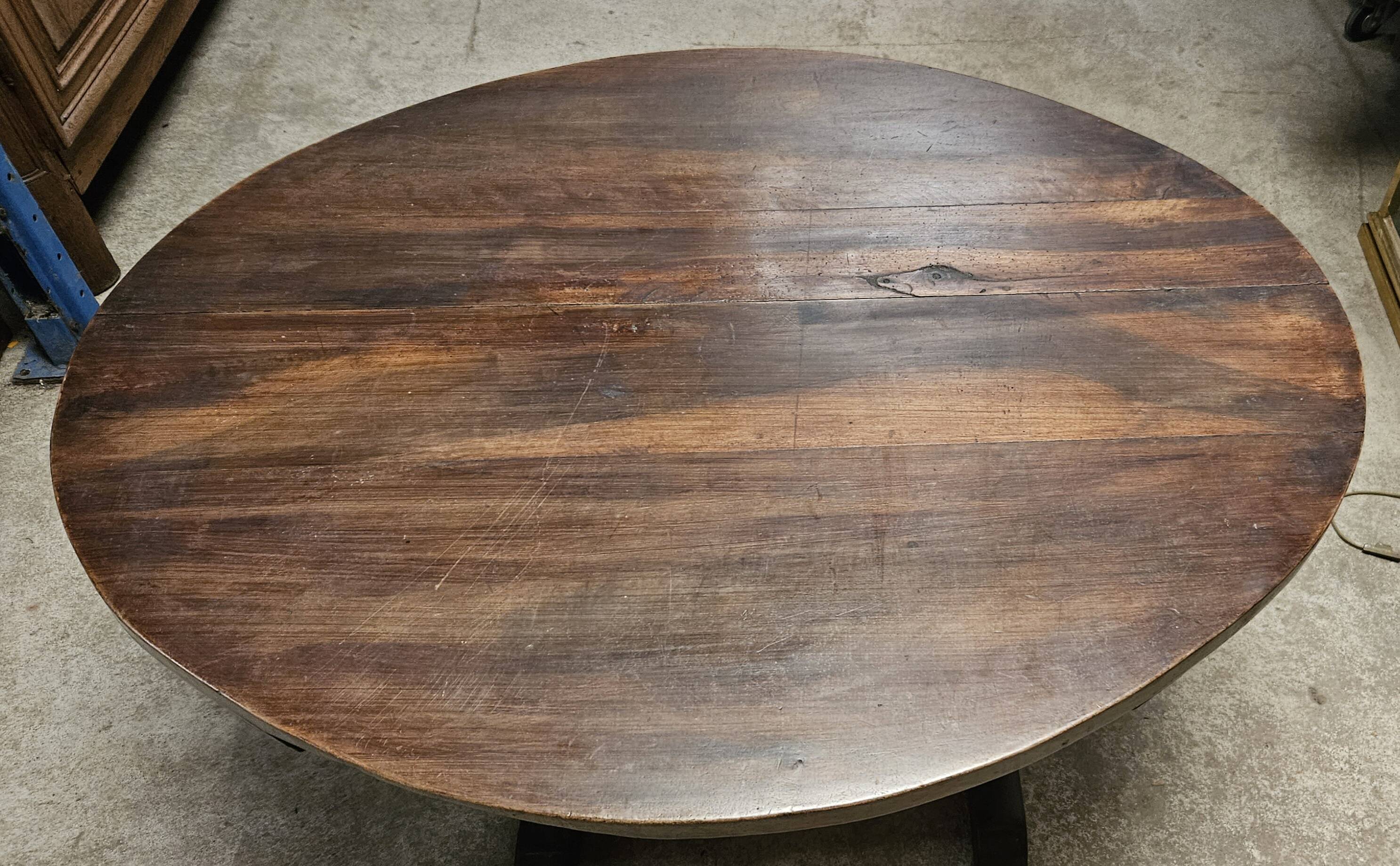 Small oval folding wine table