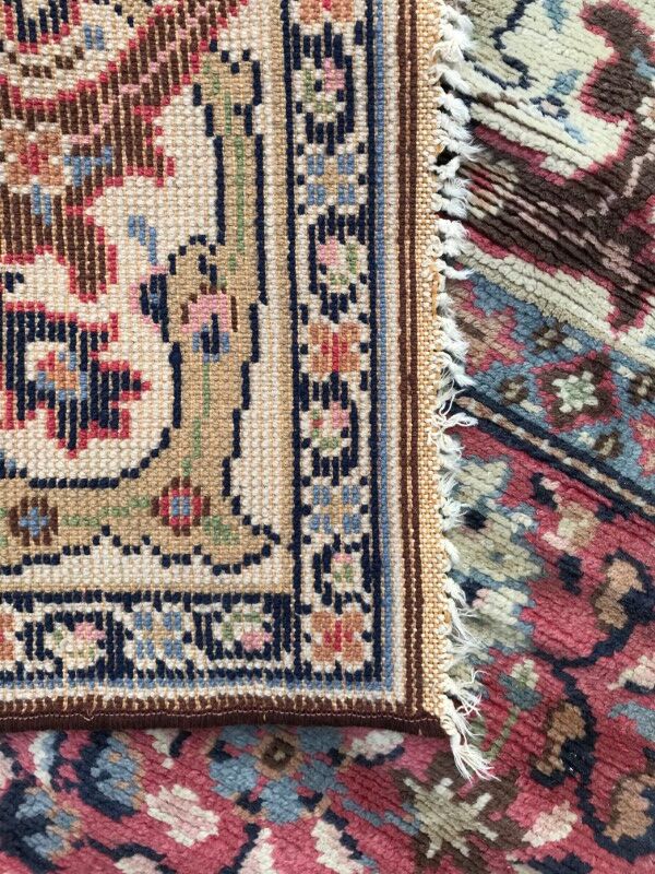 Old french carpet knotted 253 x 353 cm