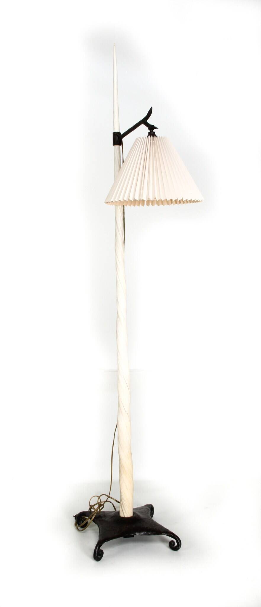 narwhal tusk mounted as a lamp - Denmark (Greenland) 1940s