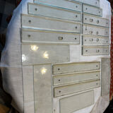 11 bevelled glass cleanliness plaques + 4 Art Deco glass plaques