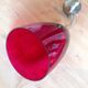 Suspension verre tulipe rouge vintage années 70-80