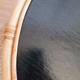 Table basse ronde en rotin vintage