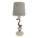 Sculptural table lamp in alabaster with fish/dolphin decoration, Swedish Grace