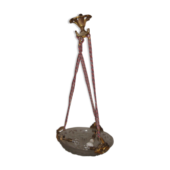 Maynadier art deco glass hanging lamp, 1920/30