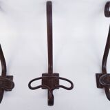 3 patères murales en fer forgé vintage