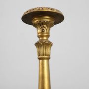 Pair of Gilt Wooden Pedestals with Plaster Decoration, France 19th Century