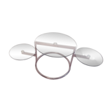 3-tray glass round coffee table
