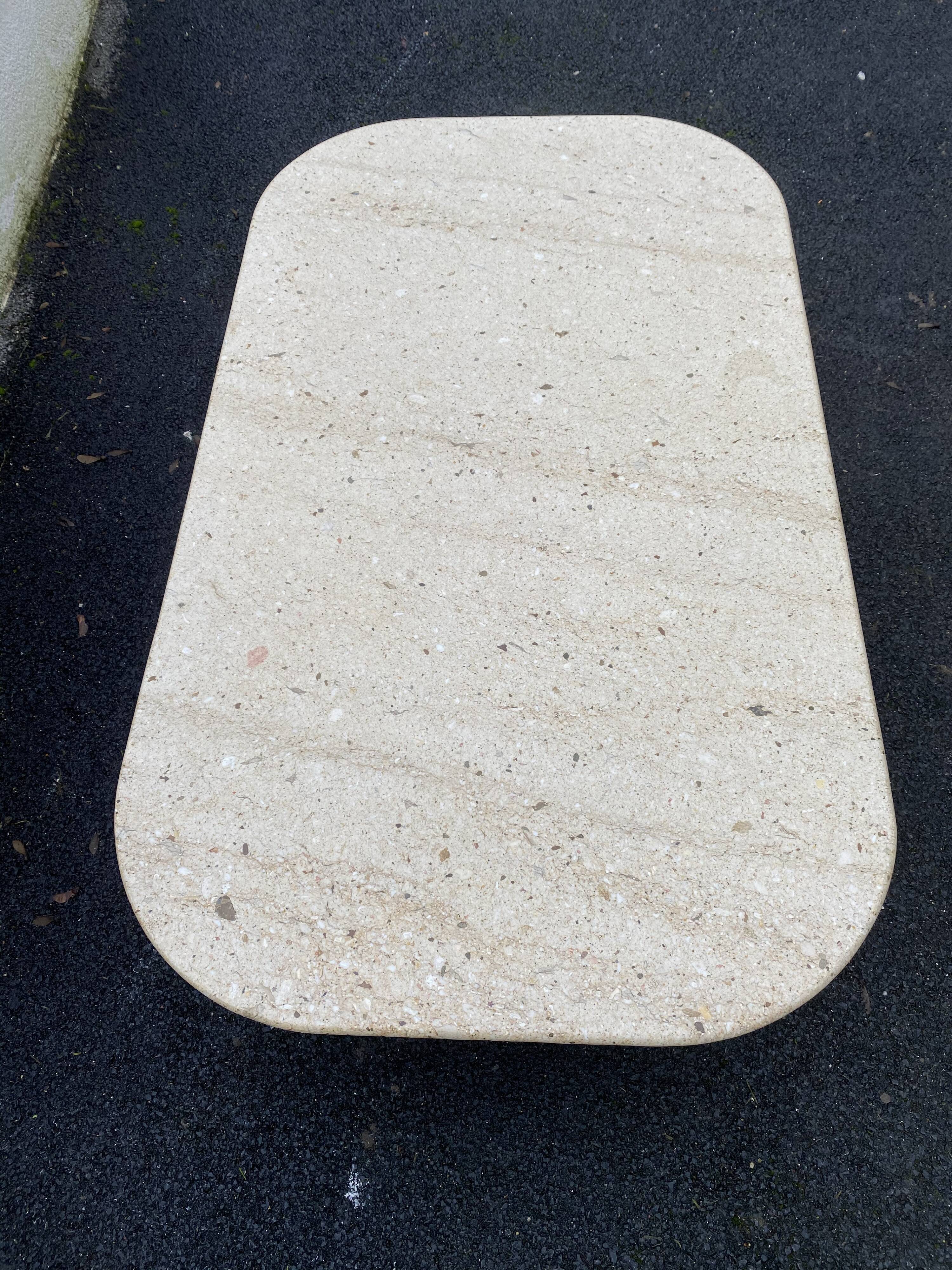 Travertine marble coffee table
