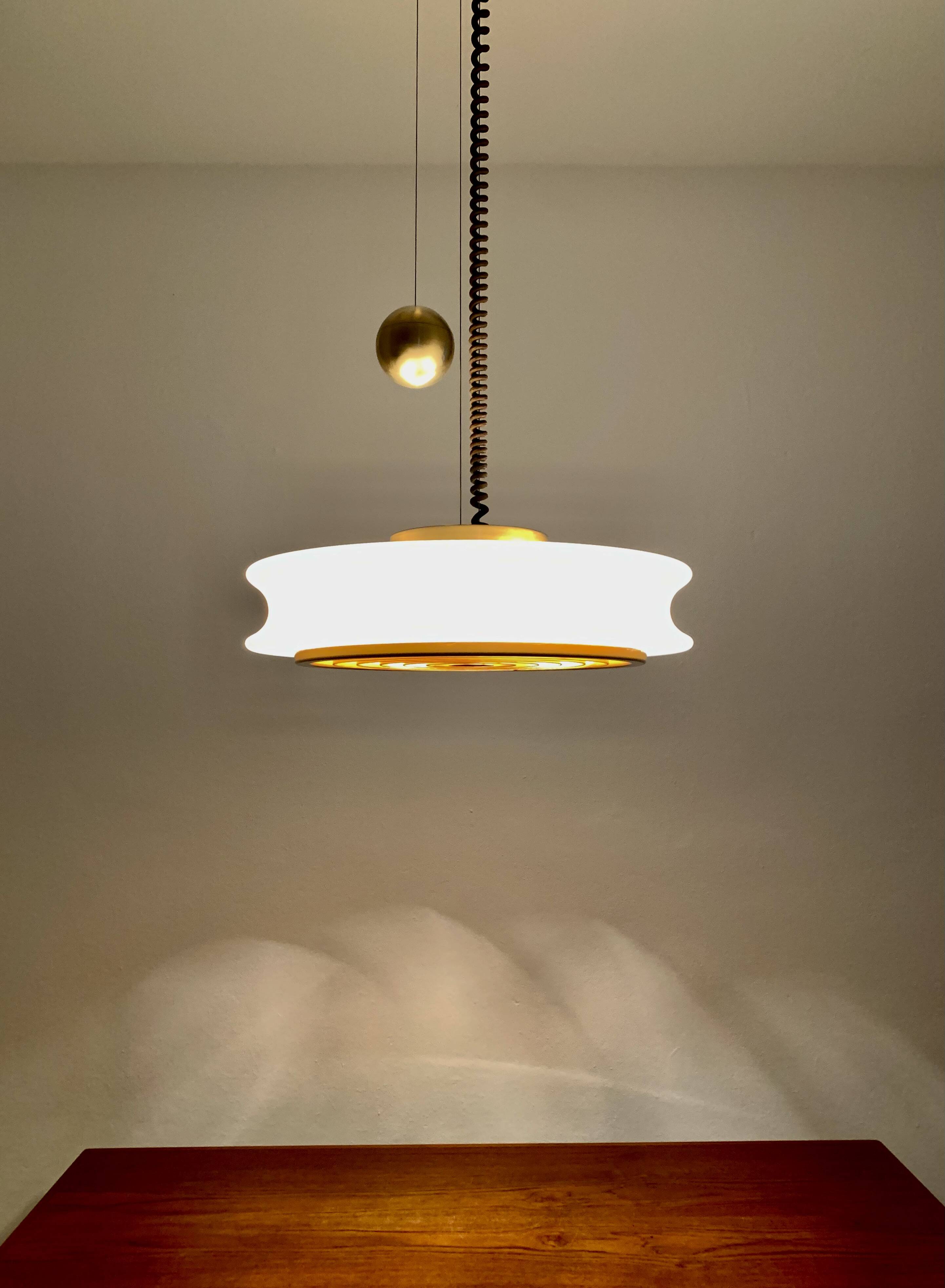 1 of 3 Awesome Adjustable Orion Glass Pendant Lamps from Staff