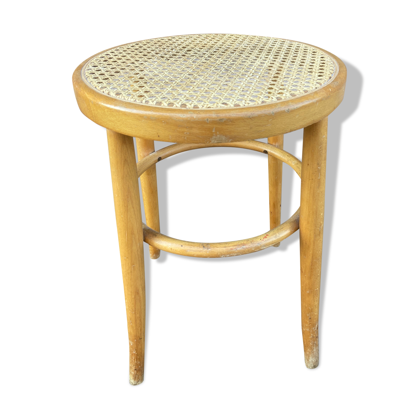 Vintage curved wood stool