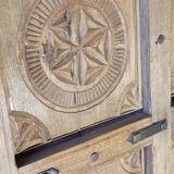 Old brown wooden door