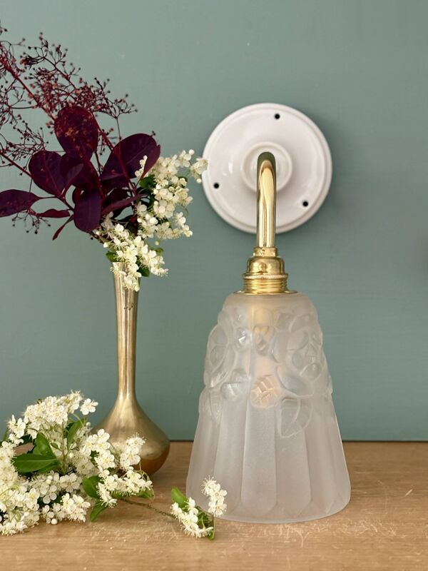 Applique coudée tulipe vintage art déco - Degué