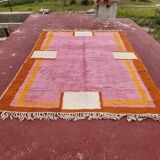 Large pink Berber rug 290x210 cm thick Handmade – Bohemian chic style