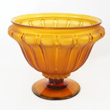 Art Deco Amber Glass Centerpiece Bowl-Circa 1930s