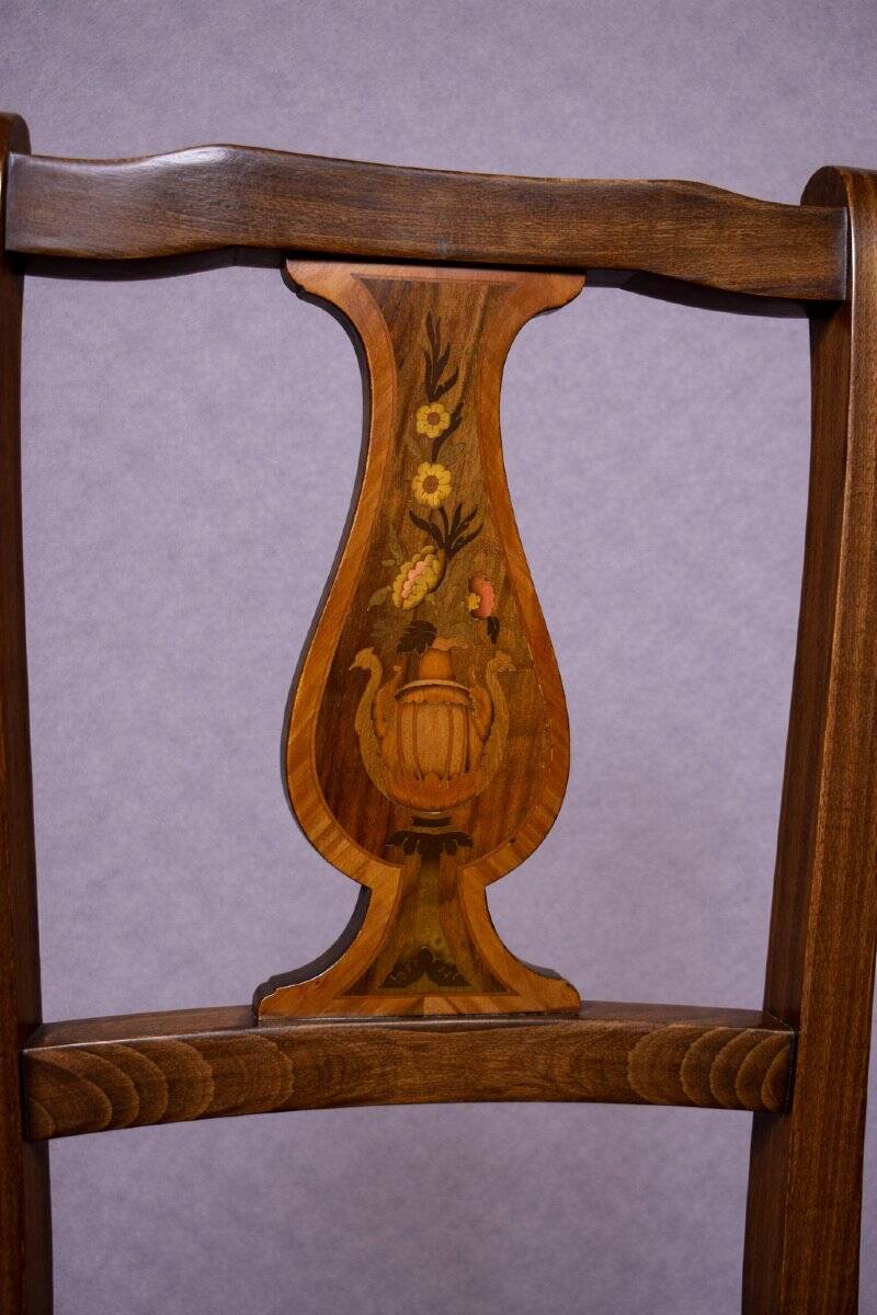 Set of 6 inlaid chairs – Biedermeier / Restoration style