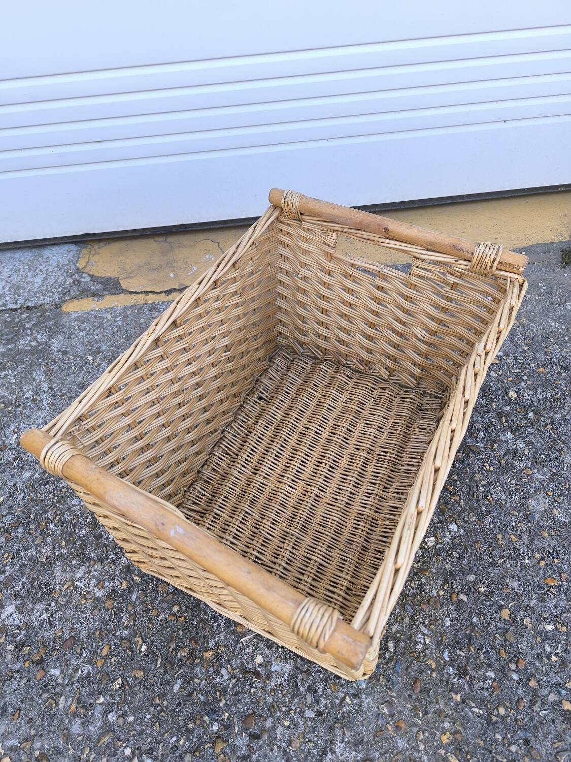 Vintage wicker and wood basket