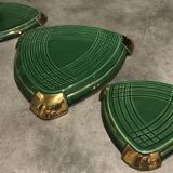 Set of 3 ART CERAMIC TRIVETS and BOTTLES by Poët Laval