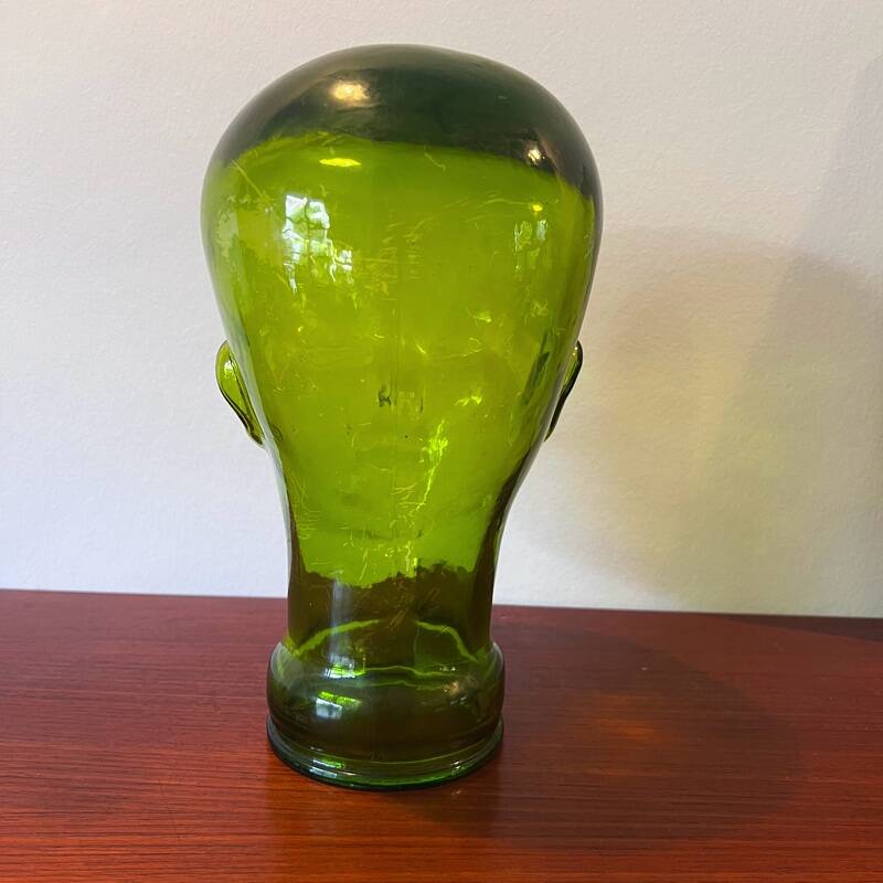 Green glass head