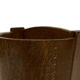 Vintage dark oak umbrella stand basket storage design 60s minimalist design