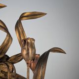 Large Vintage Wall Candelabra with Golden Tulips, 1960s