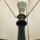 Vintage Floor Lamp Turned Wood, Bamboo Rattan Circa 1950s
