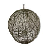 Spherical bird cage green metal