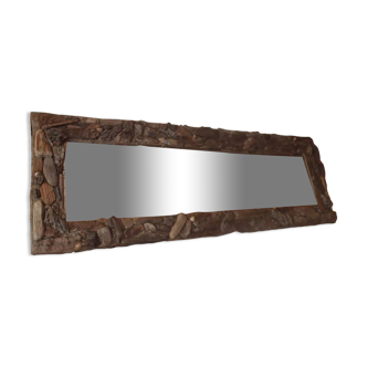 Mirror with driftwood frame