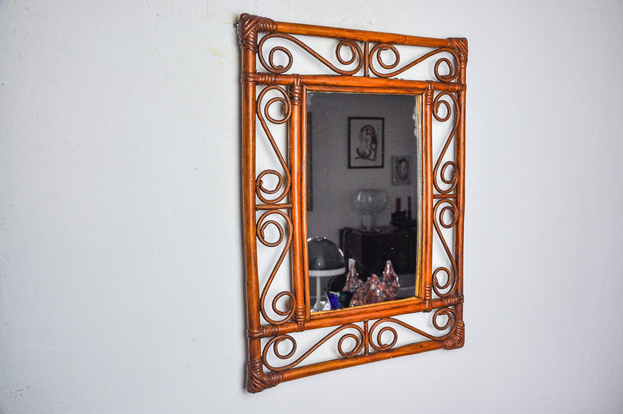 Bamboo mirror, Italy 1960