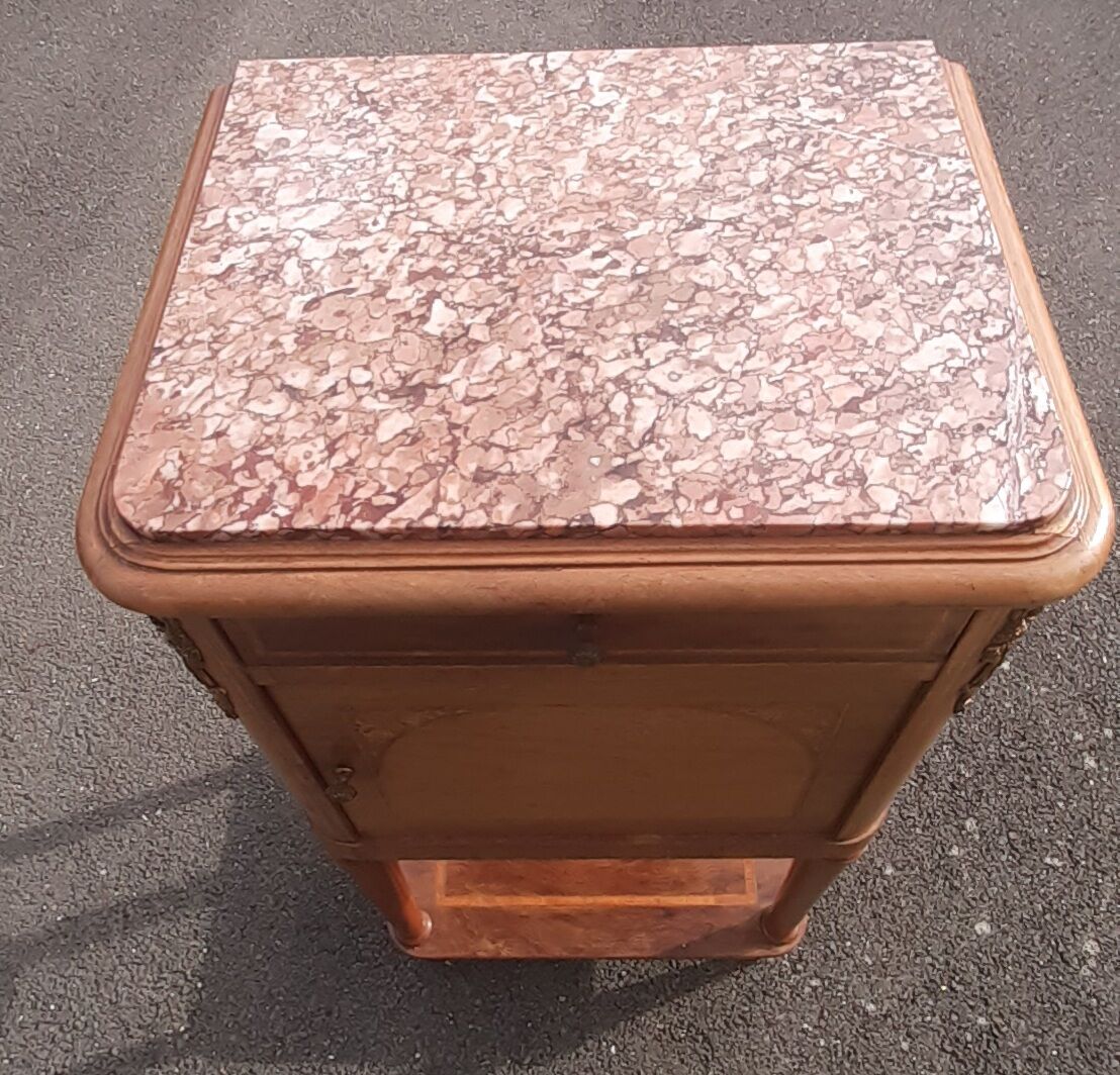 Pink marble bedside table