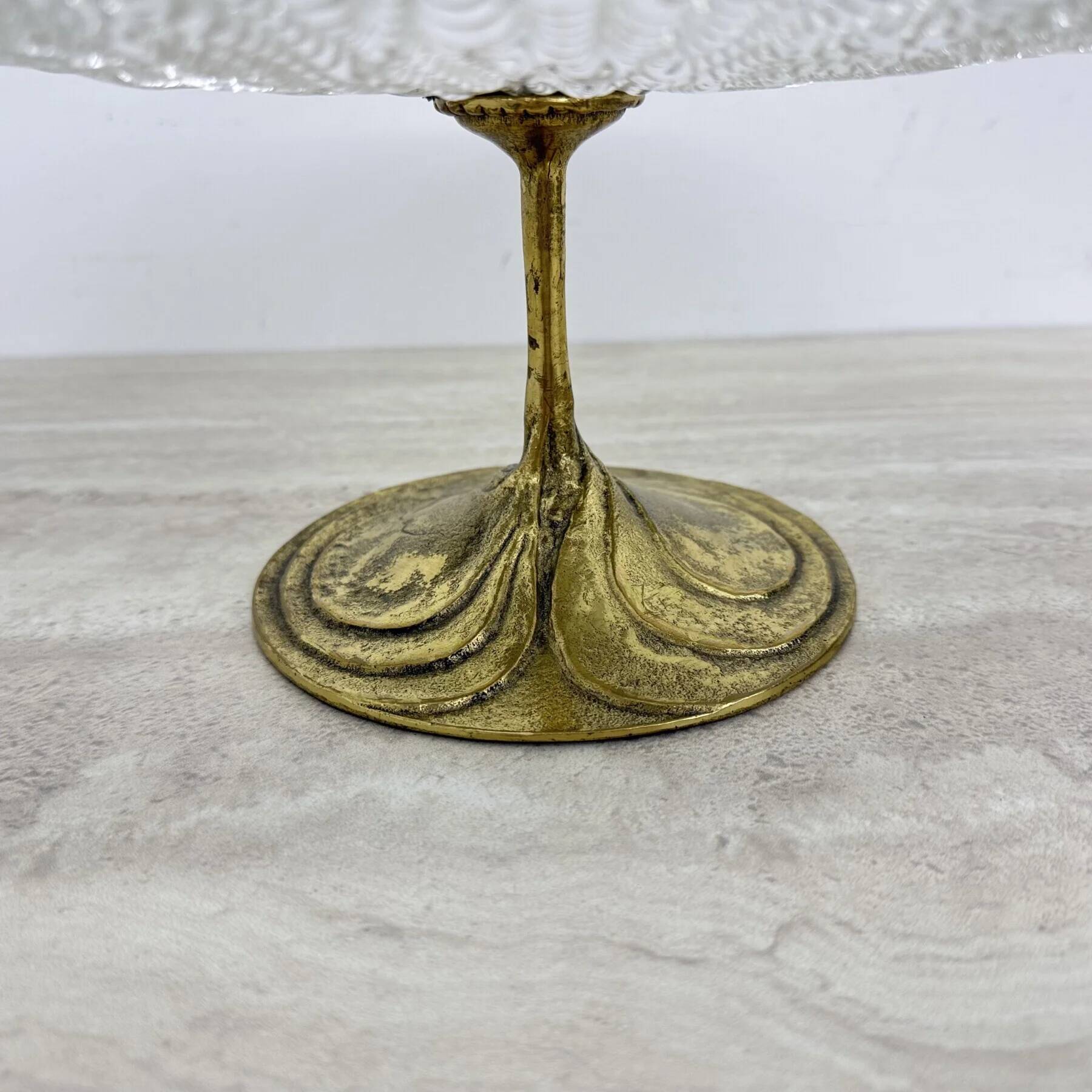 Mid-century design centrepiece crystal and brass bowl, 1960s