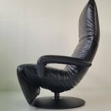 Fauteuil Jori Yoga Relax cuir noir
