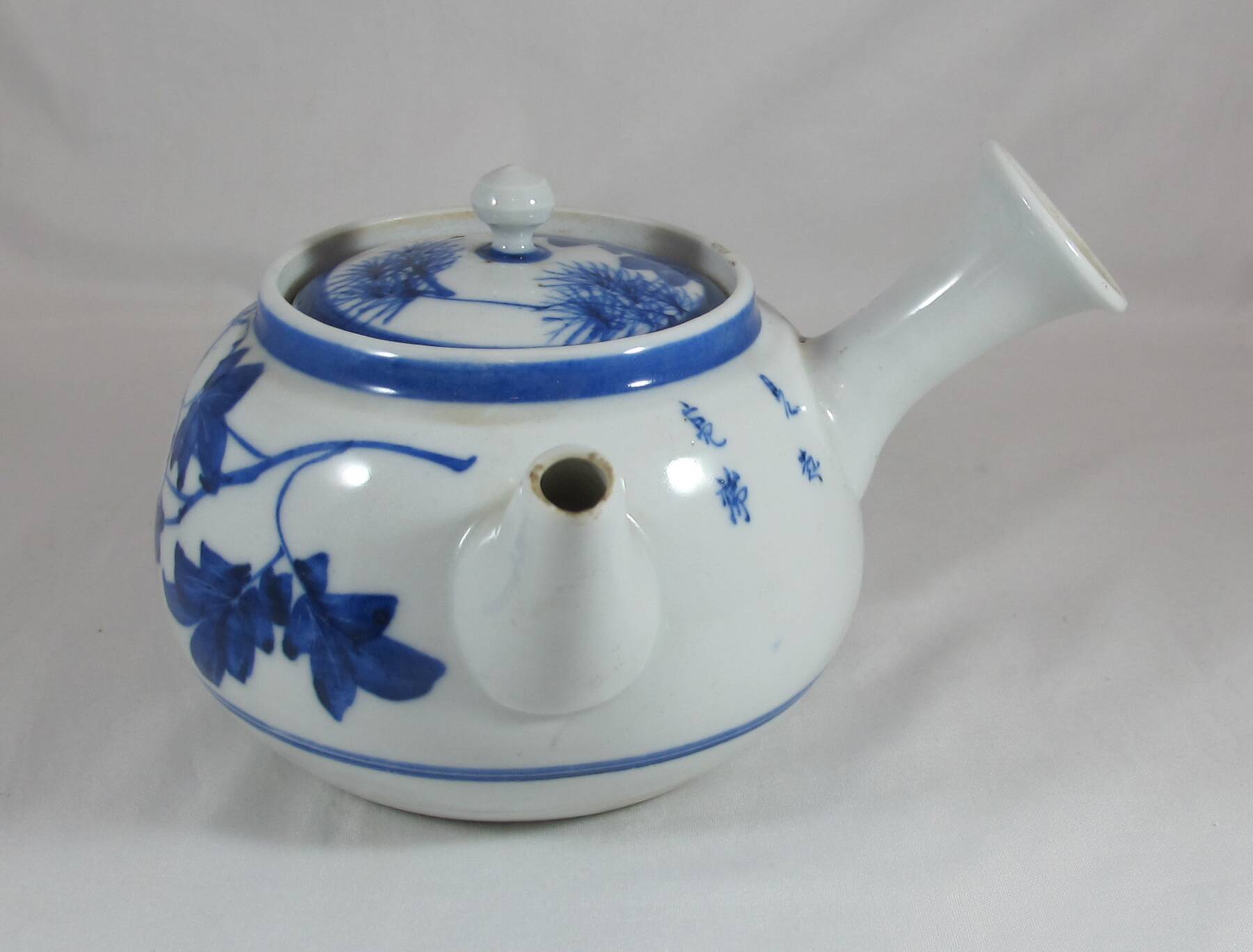 small Chinese or Japanese blue and white porcelain teapot early 20th century