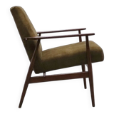1960 Henryk Lis Mid Century Armchair in Forest Green Velvet