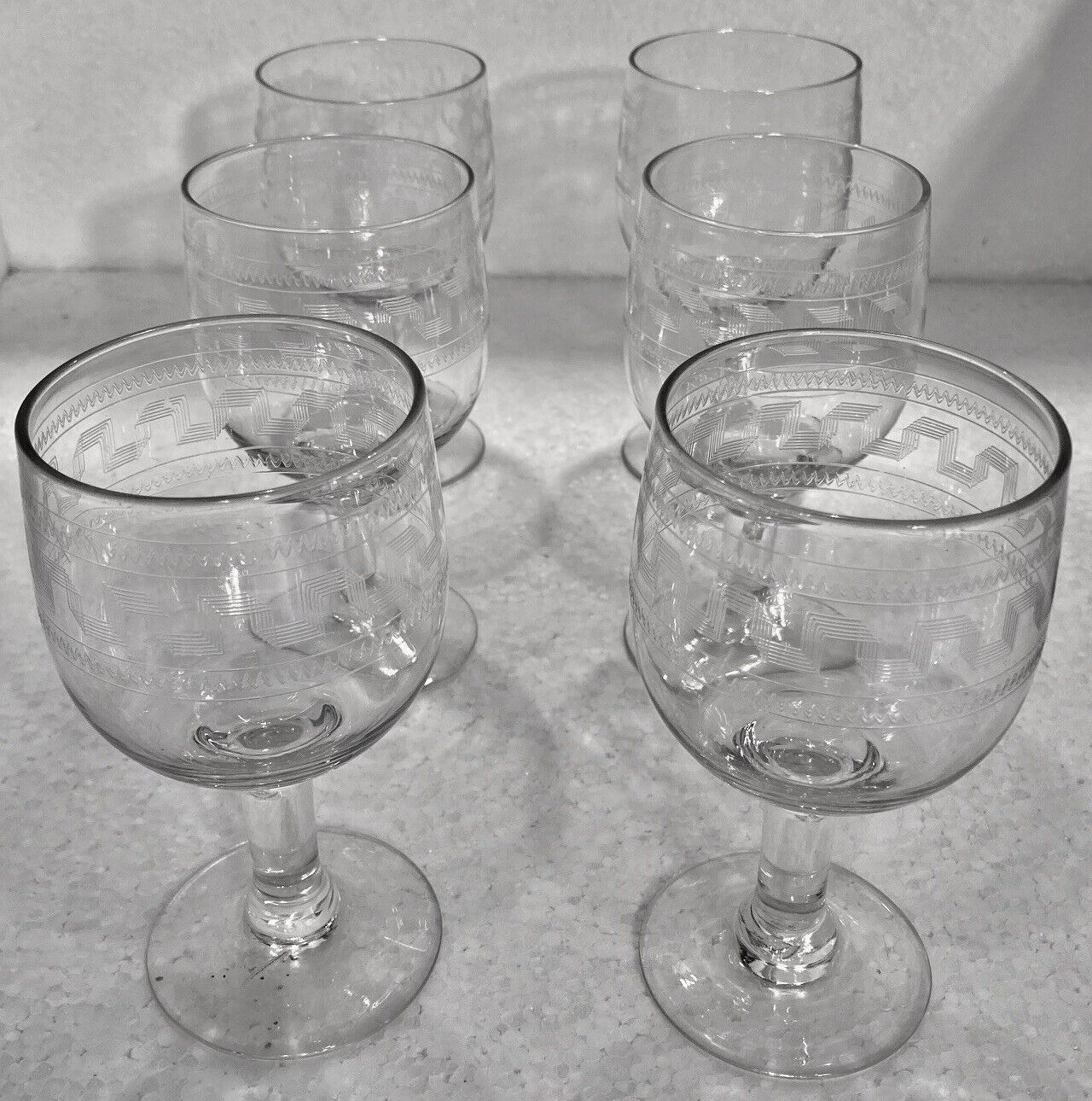 4 glasses wine or water in Baccarat crystal 1920 / 1930