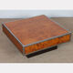 Square coffee table in burl wood in the style of Willy Rizzo, 1970.