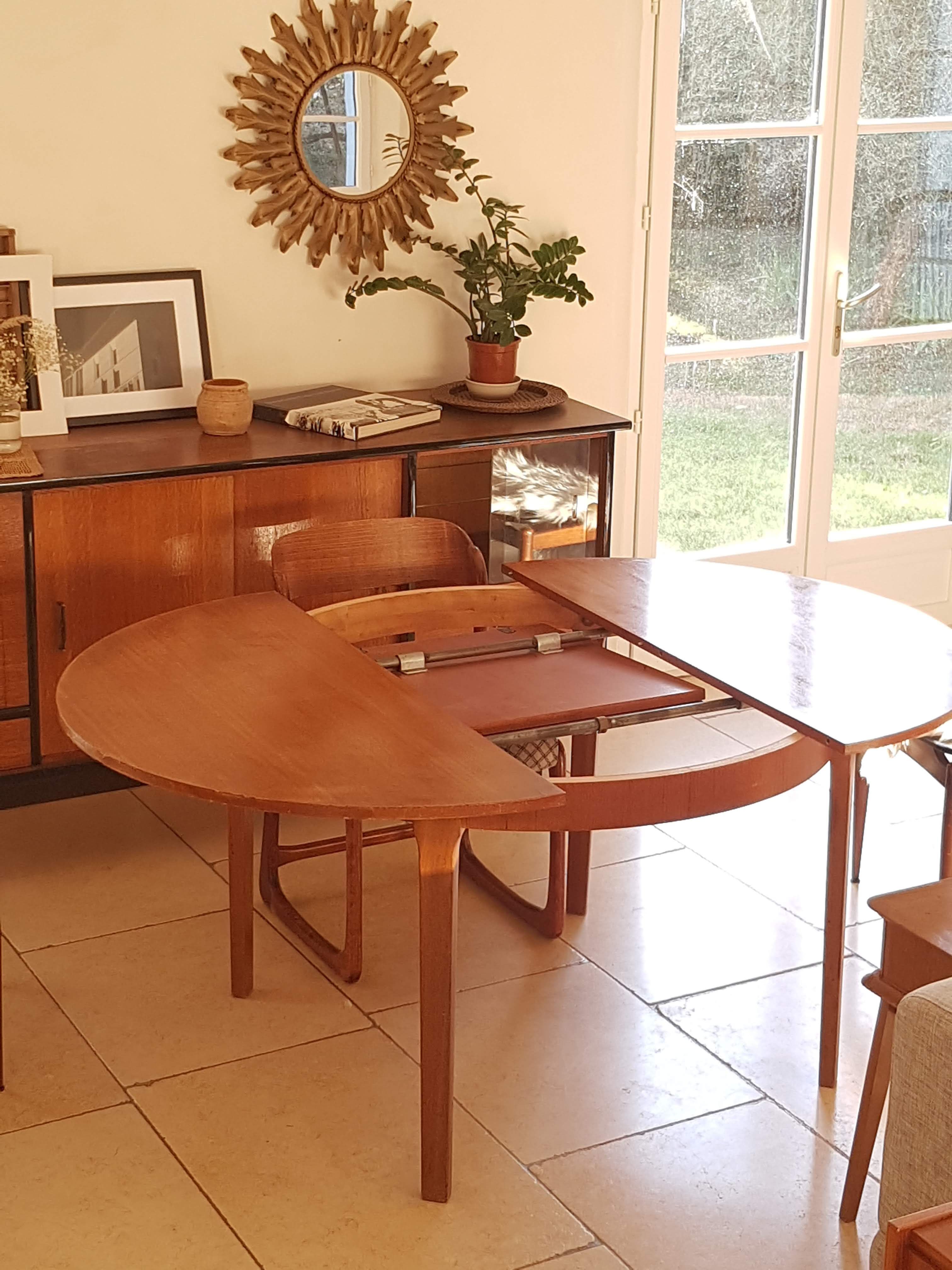 Scandinavian extensible table, butterfly extension circa 1960