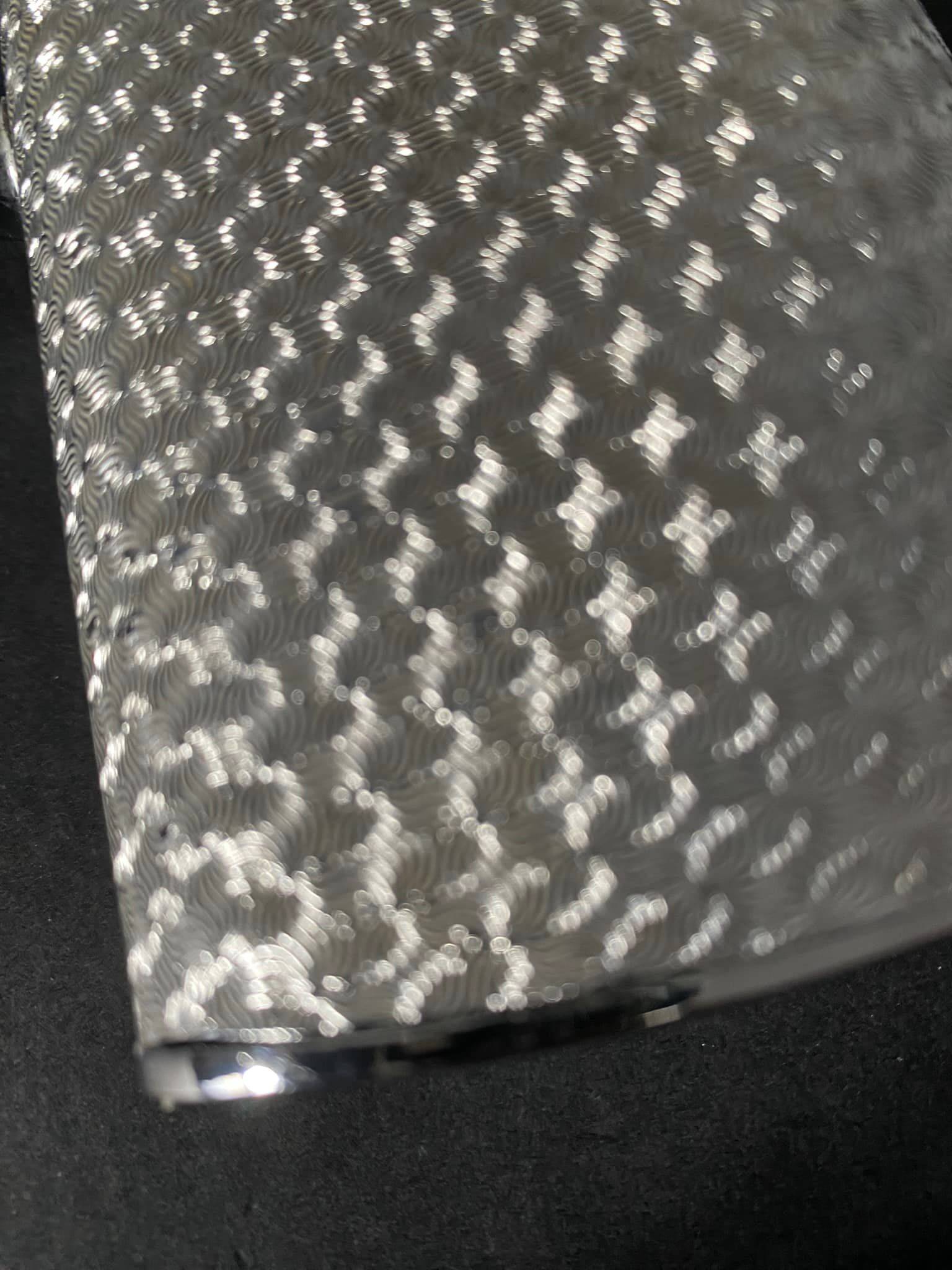 Vintage silver table crumb catcher with stainless steel handle