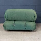 Retro "Camaleonda" armchair in green fabric, 20th-century style.