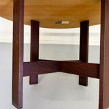 Vintage marquetry wooden table designed by Dieter Waeckerlin for Idealheim an70.